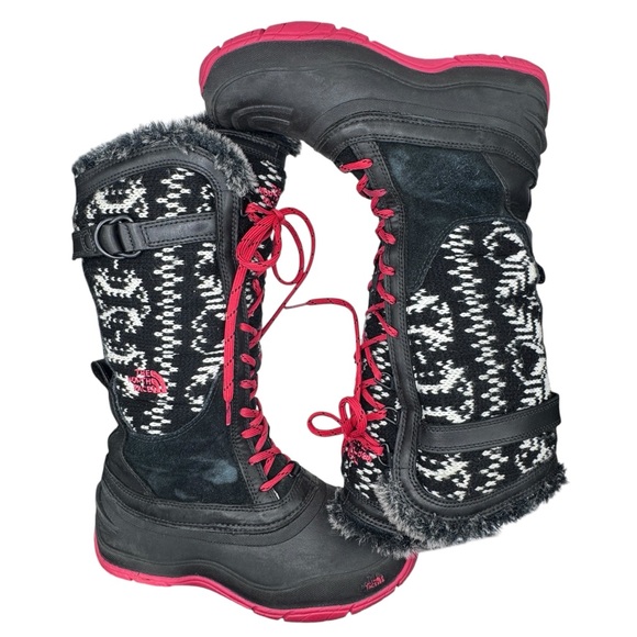 The North Face Women's Black and Pink Winter Boots - Size 7.5 - Picture 4 of 11